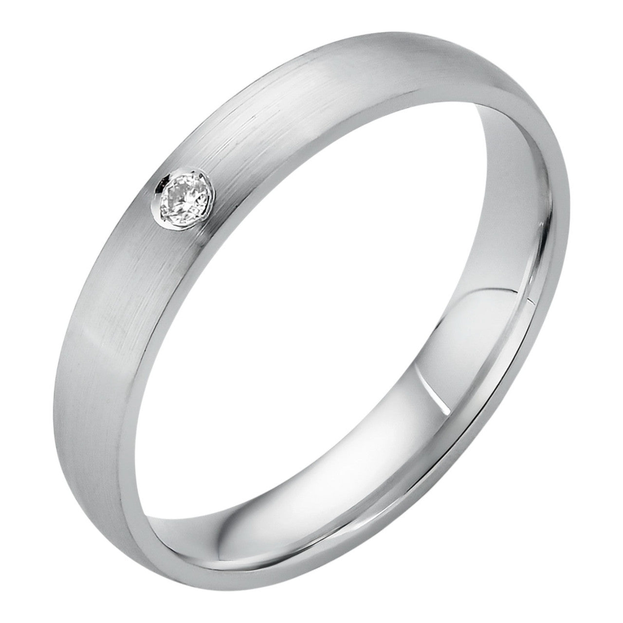 925 Silver Men's Ladies 4mm Wedding Band Ring Matte W. Solitaire Moissanite Imported from eBay HarlemBling