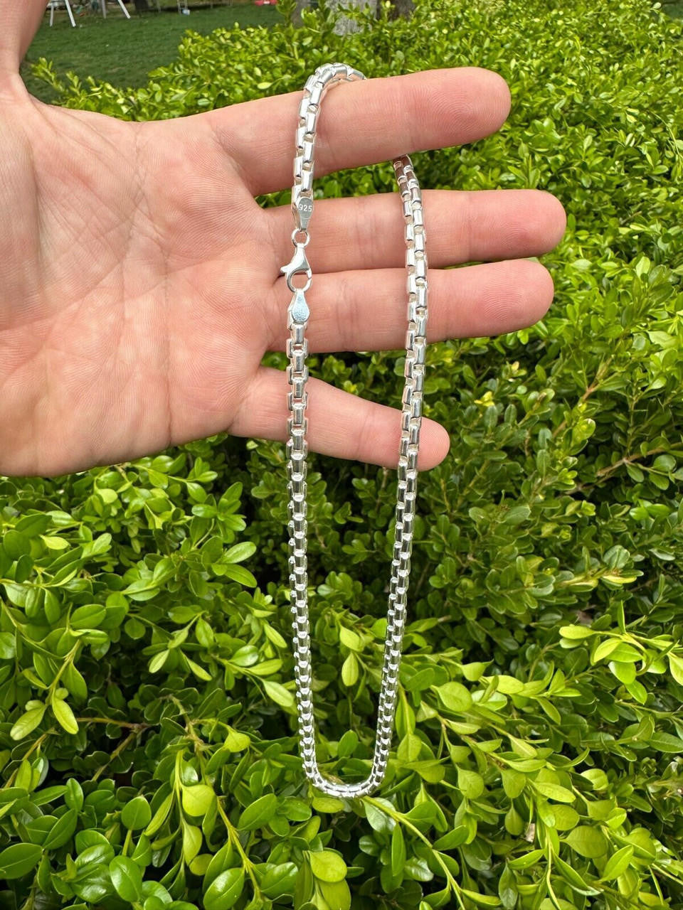 925 Sterling Silver 6mm Men's Rounded Rolo Hermes Link Chain