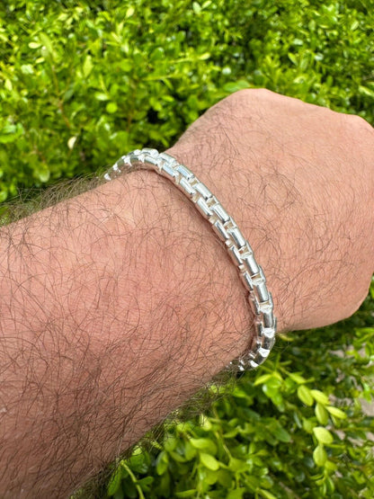 925 Sterling Silver 6mm Men's Rounded Rolo Hermes Link Chain Necklace Bracelet