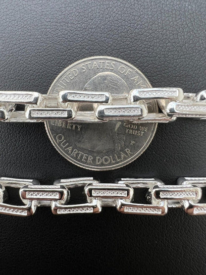 925 Sterling Silver 7.5mm Triangle Rolo Hermes Link Chain Necklace Or Bracelet