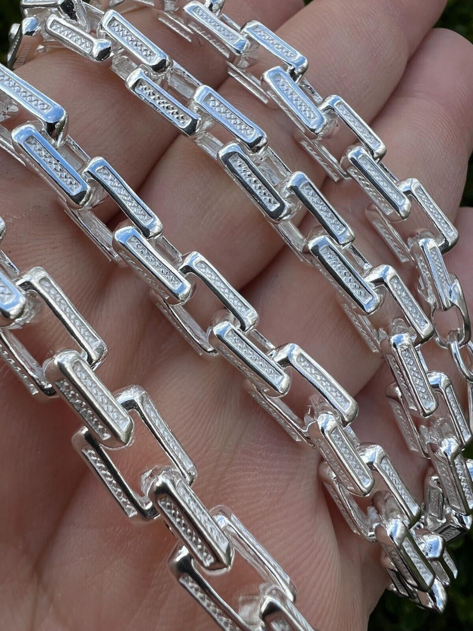 925 Sterling Silver 7.5mm Triangle Rolo Hermes Link Chain Necklace Or Bracelet