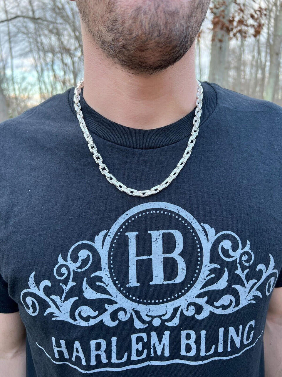 925 Sterling Silver 7.5mm Triangle Rolo Hermes Link Chain Necklace Or Bracelet