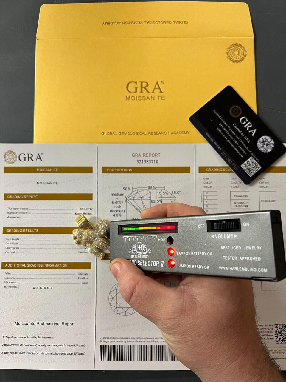 9ct MOISSANITE Real 925 Silver 14k Gold Plated Gorilla Pendant Ape Iced Necklace