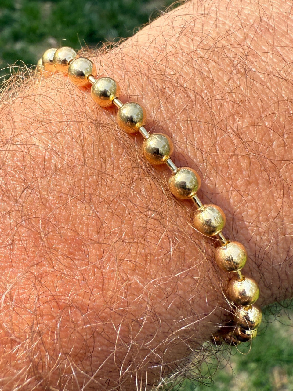 Ball Bead Bracelet - 14k Gold Vermeil 925 Sterling Silver - 8" - 5mm BRACELETS HarlemBling