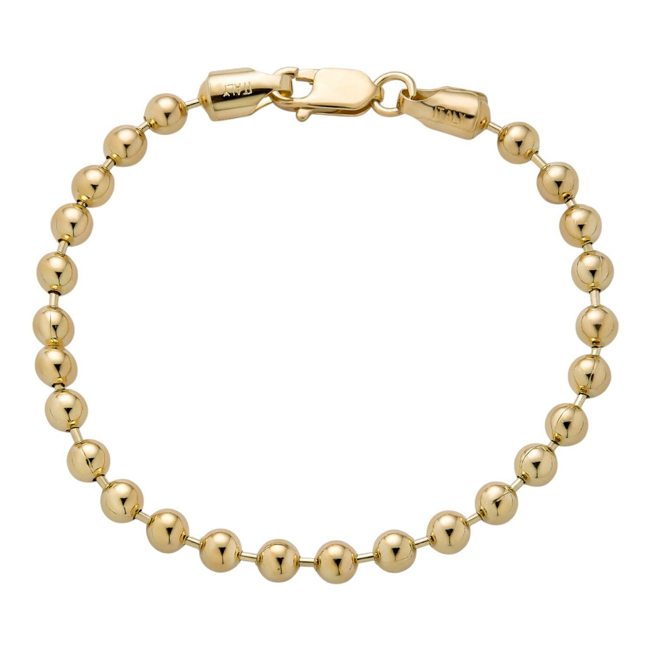 Ball Bead Bracelet - 14k Gold Vermeil 925 Sterling Silver - 8" - 5mm BRACELETS HarlemBling