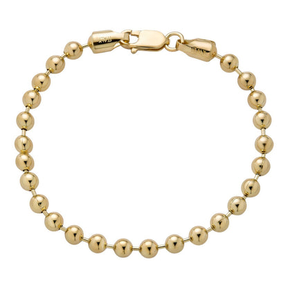 Ball Bead Bracelet - 14k Gold Vermeil 925 Sterling Silver - 8" - 5mm BRACELETS HarlemBling