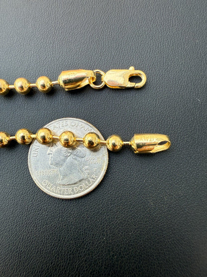 Ball Bead Bracelet - 14k Gold Vermeil 925 Sterling Silver - 8" - 5mm BRACELETS HarlemBling