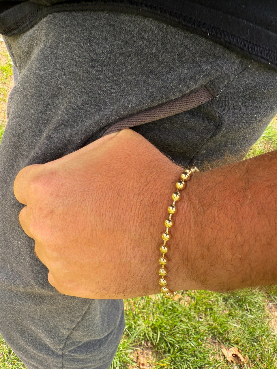 Ball Bead Bracelet - 14k Gold Vermeil 925 Sterling Silver - 8" - 5mm BRACELETS HarlemBling