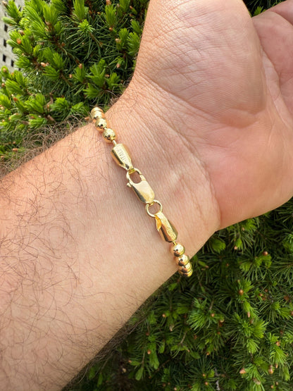 Ball Bead Bracelet - 14k Gold Vermeil 925 Sterling Silver - 8" - 5mm BRACELETS HarlemBling