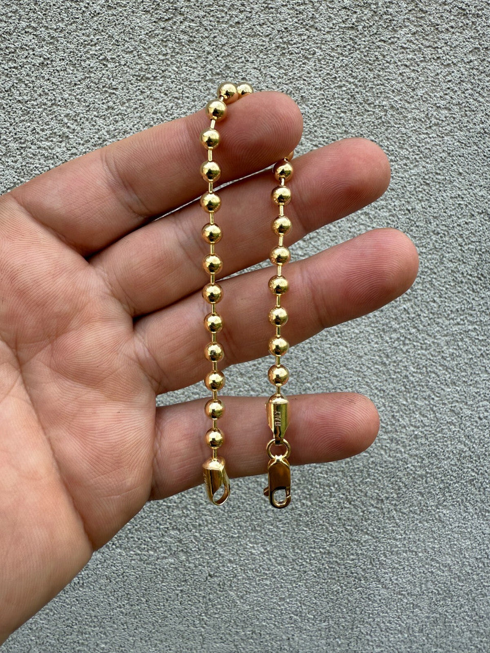 Ball Bead Bracelet - 14k Gold Vermeil 925 Sterling Silver - 8" - 5mm BRACELETS HarlemBling