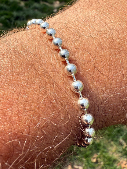 Ball Bead Bracelet - 925 Sterling Silver - 8" - 5mm BRACELETS HarlemBling