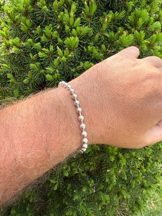 Ball Bead Bracelet - 925 Sterling Silver - 8" - 5mm BRACELETS HarlemBling