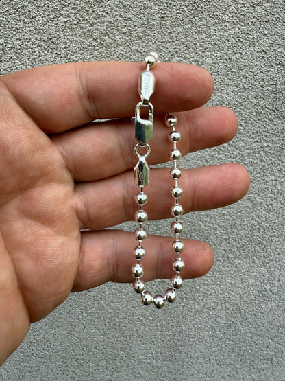Ball Bead Bracelet - 925 Sterling Silver - 8" - 5mm BRACELETS HarlemBling