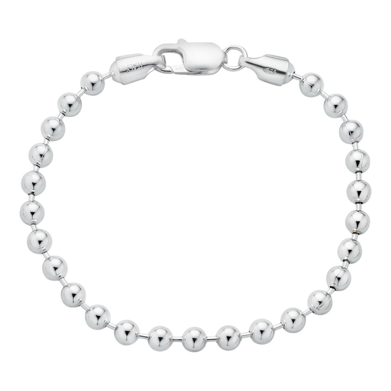 Ball Bead Bracelet - 925 Sterling Silver - 8" - 5mm BRACELETS HarlemBling