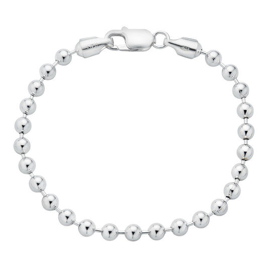 Ball Bead Bracelet - 925 Sterling Silver - 8" - 5mm BRACELETS HarlemBling