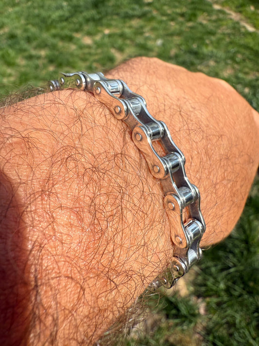 Bicycle Link Bracelet Real 925 Silver Oxidized Handmade 9mm Bike Motorcycle Imported from eBay HarlemBling