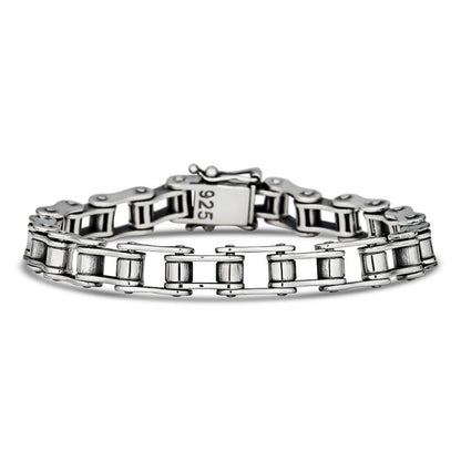 Bicycle Link Bracelet Real 925 Silver Oxidized Handmade 9mm Bike Motorcycle Imported from eBay HarlemBling