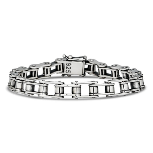 Bicycle Link Bracelet Real 925 Silver Oxidized Handmade 9mm Bike Motorcycle Imported from eBay HarlemBling