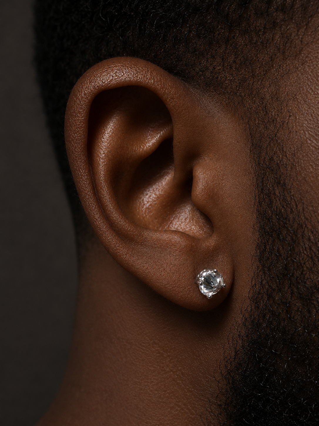 MOISSANITE Upside Down Reverse Set Stud Earrings - 925 Silver - 5mm-8mm - 1-4ct