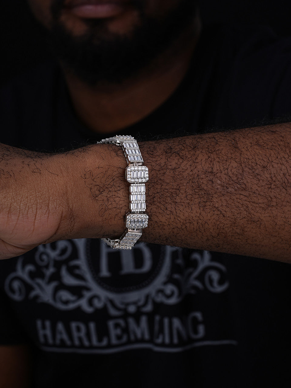 Custom Baguette Tennis Chain Bracelet Iced Out CZ Stones - 925 Silver - 12mm - 7"-8"