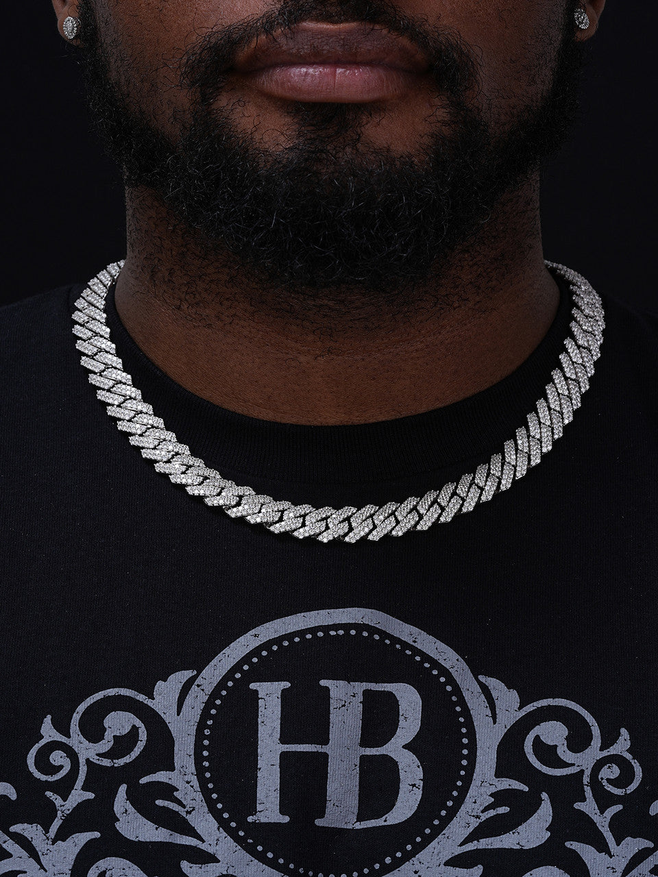 MOISSANITE Classic Prong Cuban Necklace Chain - 925 Silver - 14mm - 16"-30"