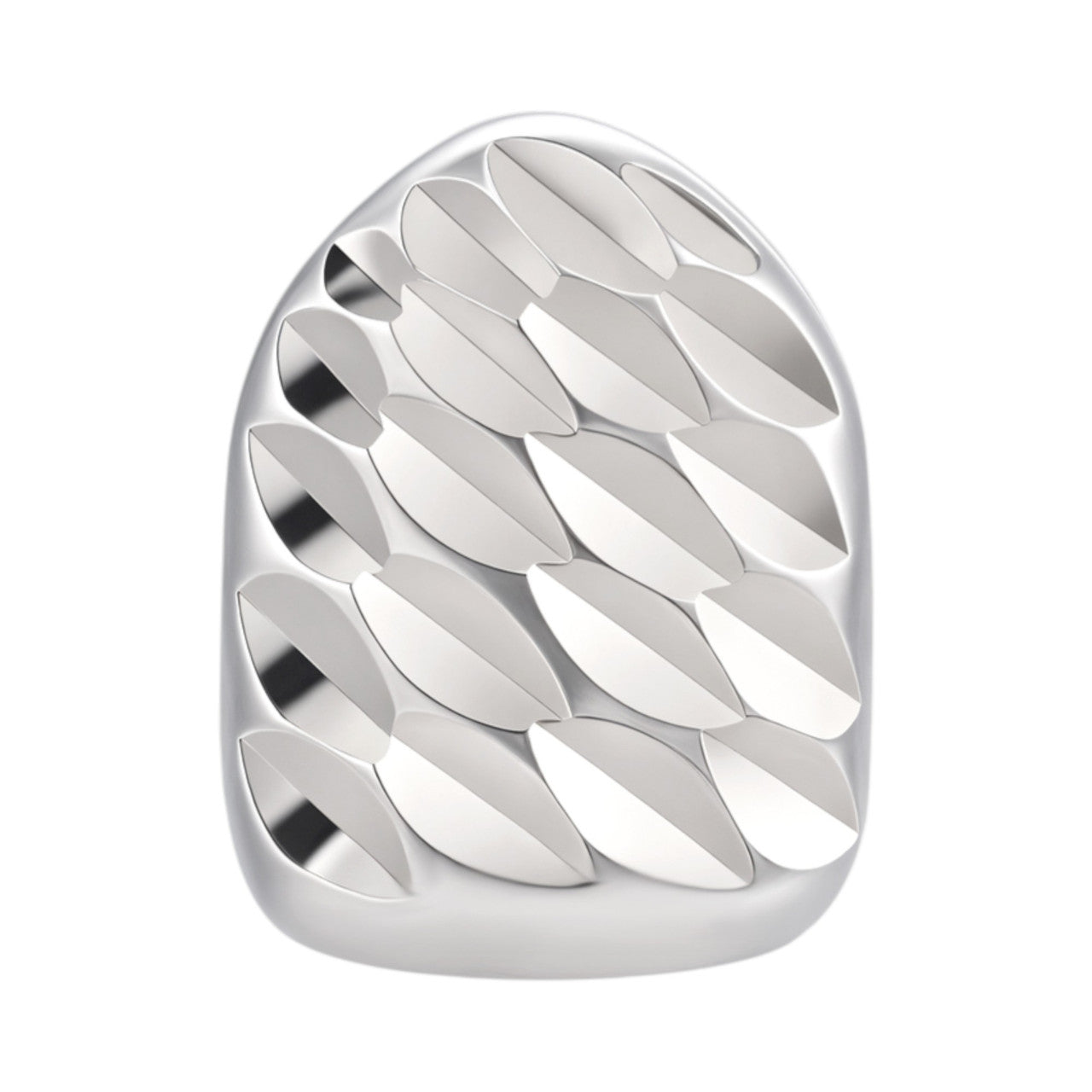 Single Tooth Grillz Caps For Any Tooth - Diamond Cut - 925 Silver