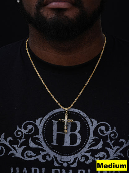 Jesus On The Cross Pendant - 14k Gold Vermeil 925 Silver - 4 Sizes 1"-3"