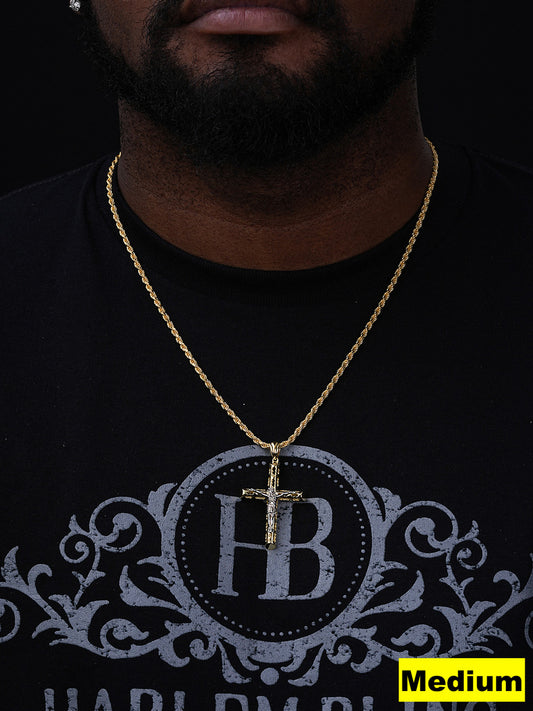 Jesus On The Cross Pendant - 14k Gold Vermeil 925 Silver - 4 Sizes 1"-3"