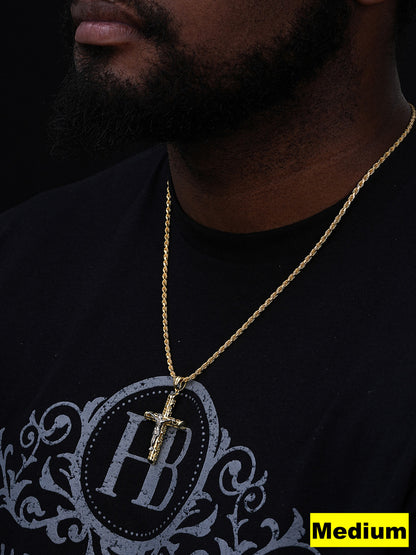 Jesus On The Cross Pendant - 14k Gold Vermeil 925 Silver - 4 Sizes 1"-3"