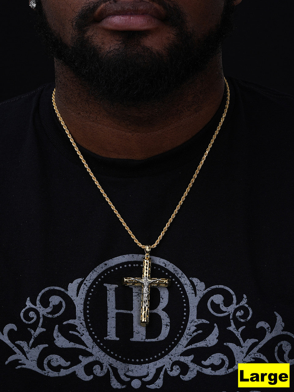 Jesus On The Cross Pendant - 14k Gold Vermeil 925 Silver - 4 Sizes 1"-3"