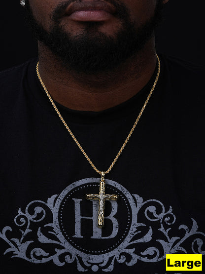 Jesus On The Cross Pendant - 14k Gold Vermeil 925 Silver - 4 Sizes 1"-3"