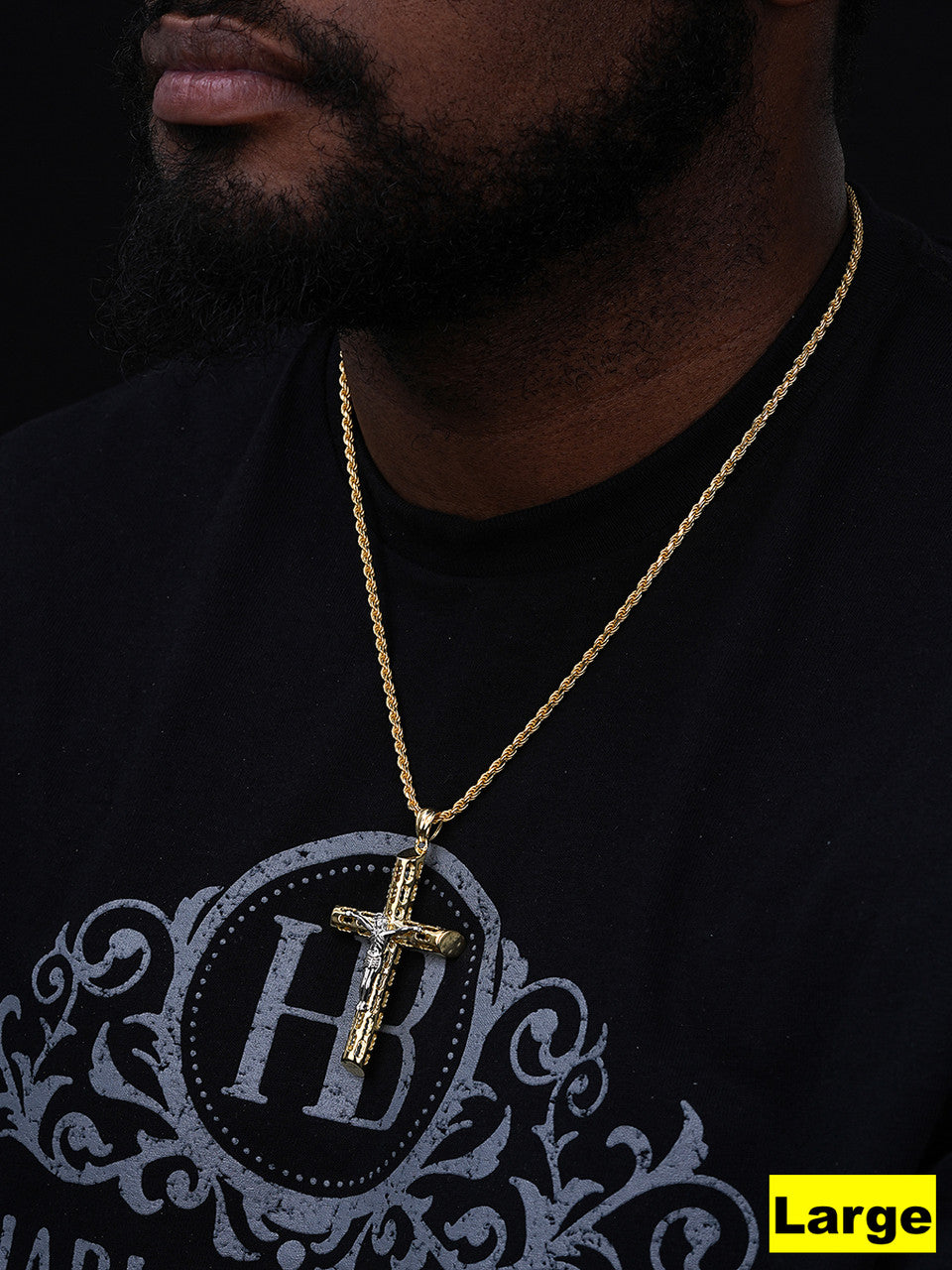 Jesus On The Cross Pendant - 14k Gold Vermeil 925 Silver - 4 Sizes 1"-3"