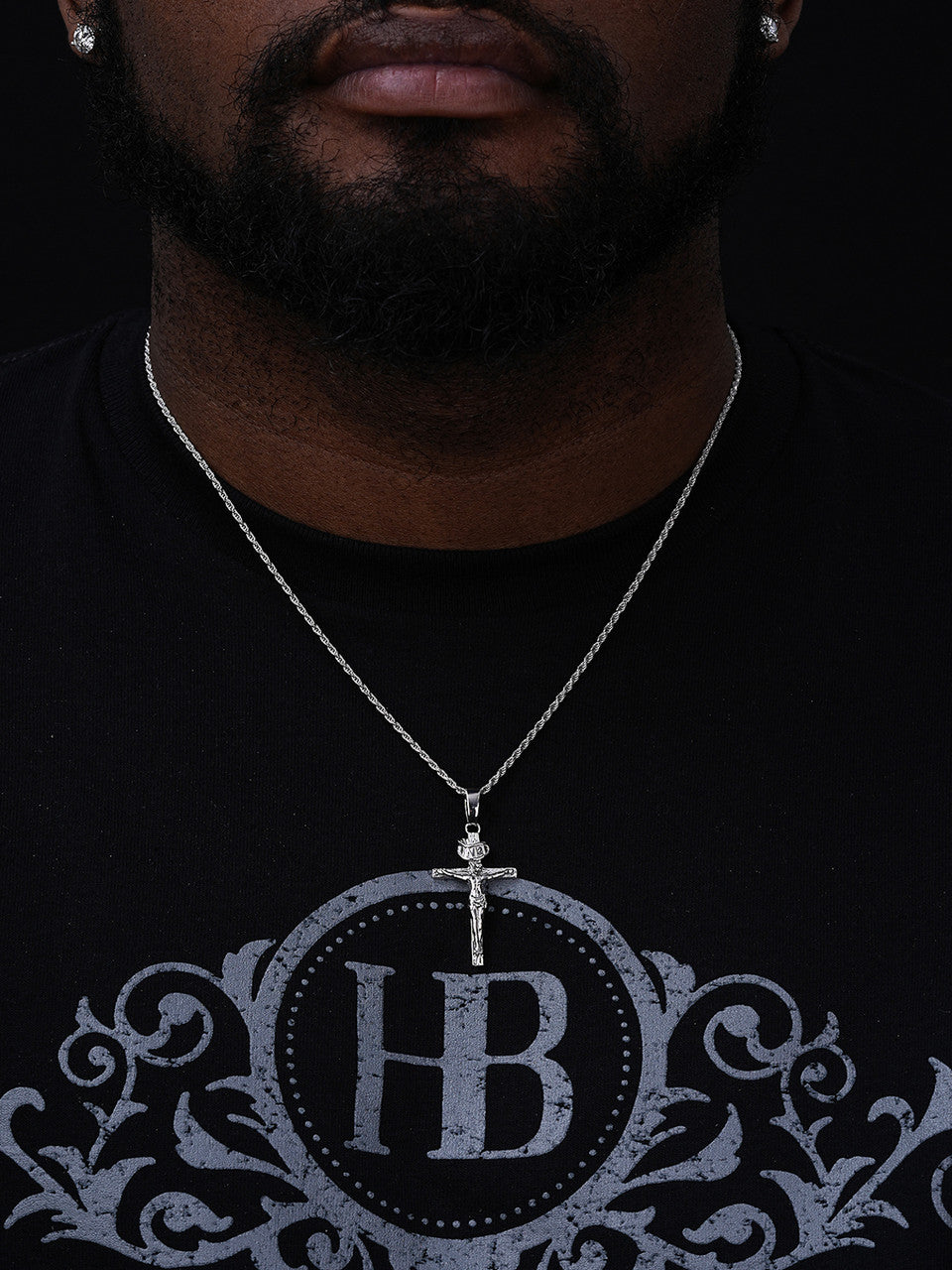 Real Solid 925 Sterling Silver Plain Gold Cross Jesus Crucifix Pendant Necklace