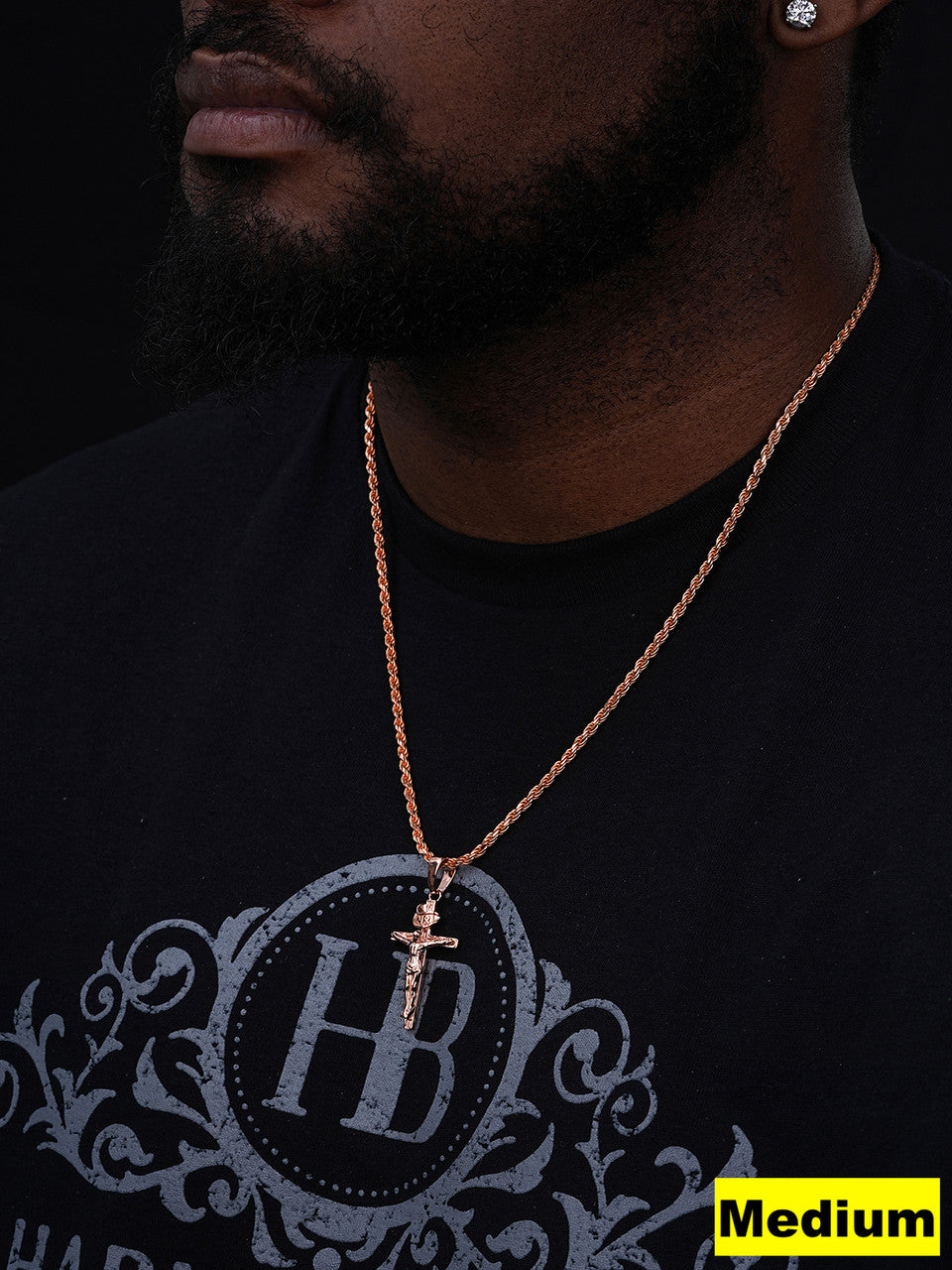 #1 Bestseller Crucifix Pendant - 14k Rose Gold Vermeil 925 Silver - 3 Sizes 1"-2.5"