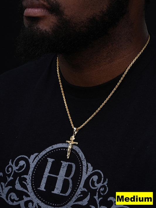 #1 Bestseller Crucifix Pendant - 14k Gold Vermeil 925 Silver - 3 Sizes 1"-2.5"