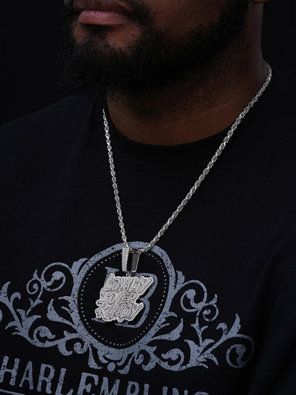 MOISSANITE LOYALTY OVER ROYALTY Hip Hop Pendant - 14k Gold Vermeil Or 925 Silver - Large 2.75"