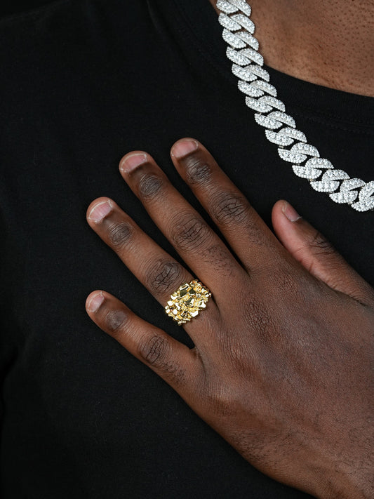 Harlembling Plain Classic Nugget Ring - Same Design Since 2015 -  14k Gold Vermeil 925 Silver