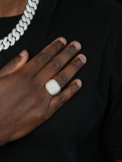 Texas Iced Out Ring - 14k Yellow Gold Vermeil/Natural 925 Silver - CZ Stones