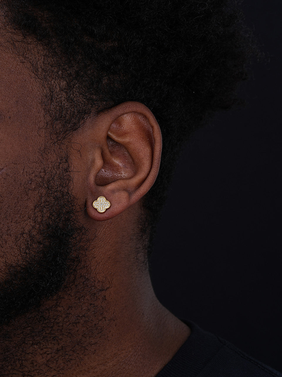 Fashionista Clover Earrings - 14k Gold Vermeil 925 Silver - CZ Stones - 9.5mm