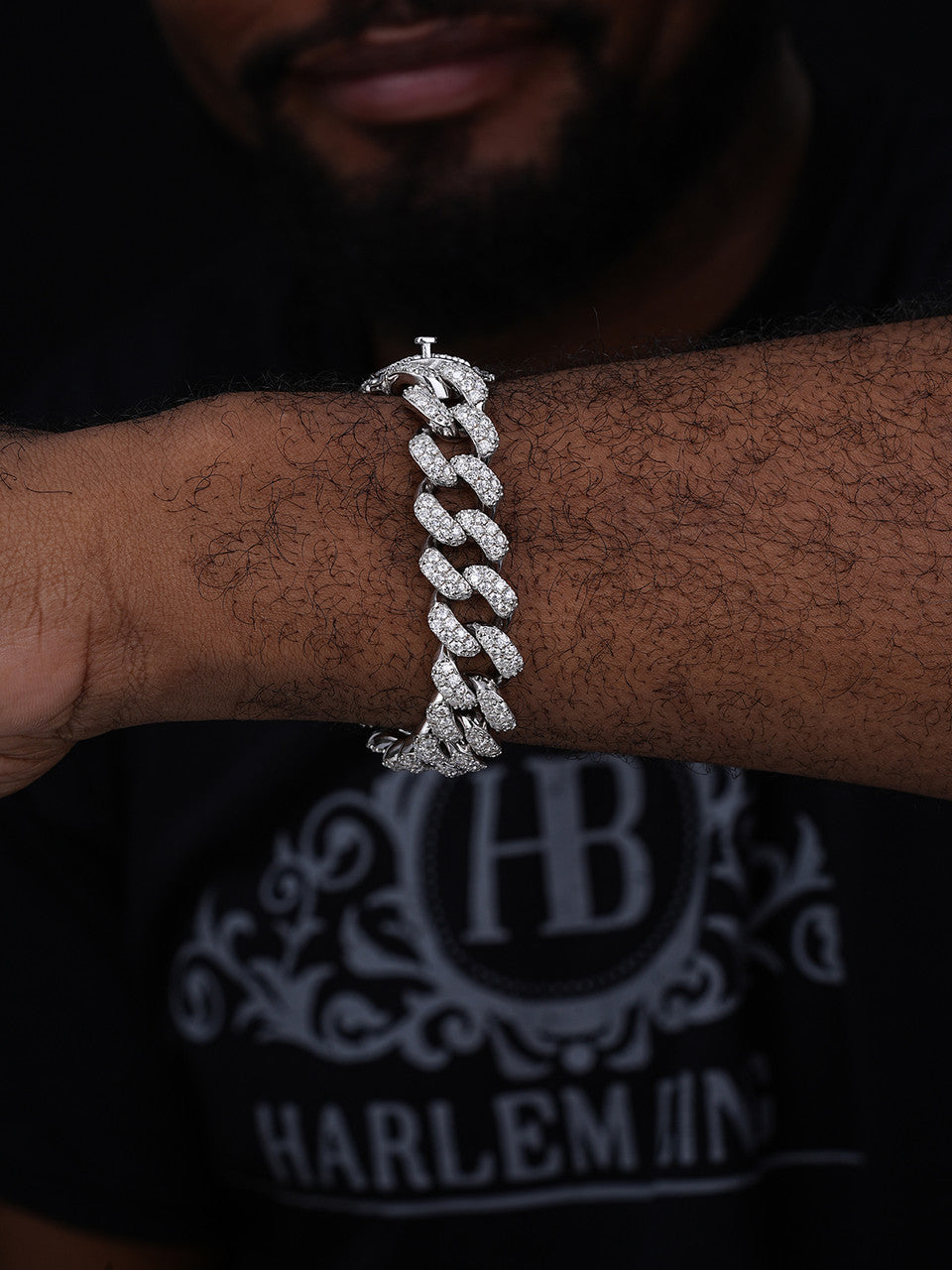 Mens Miami Cuban Link Bracelet Real Icy Solid 925 Silver HEAVY 15mm Iced Diamond