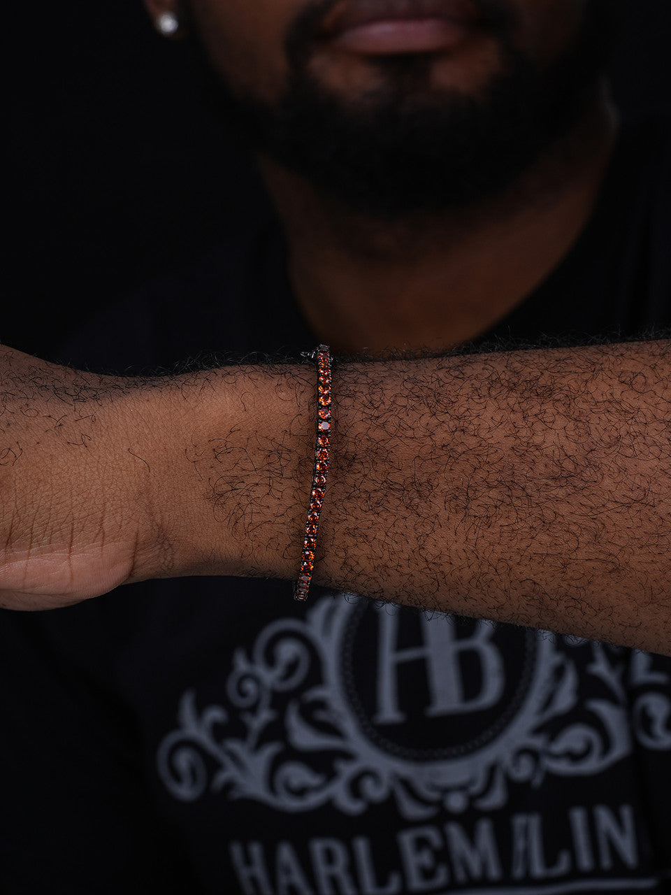 3mm Deep Red CZ Tennis Bracelet Real Iced 925 Sterling Silver Mens Ladies 6-8.5"