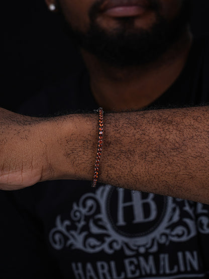 3mm Deep Red CZ Tennis Bracelet Real Iced 925 Sterling Silver Mens Ladies 6-8.5"