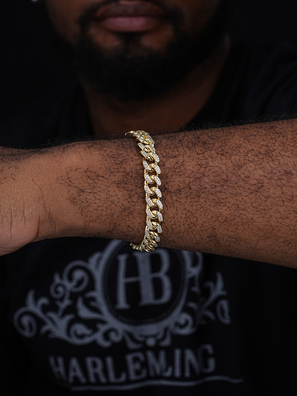 Italian Bestseller Miami Cuban Link Bracelet Iced Out CZ Stones - 14k Gold Vermeil 925 Silver - 10mm - 7"-8.5"