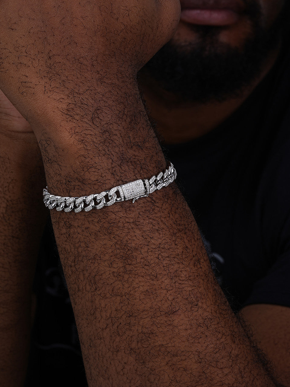 Italian Bestseller Miami Cuban Link Bracelet Iced Out CZ Stones - 925 Silver - 10mm - 7"-8.5"