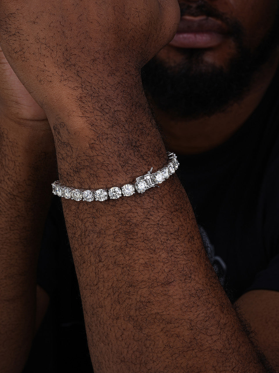 Big Boss MOISSANITE Tennis Bracelet Iced Out Huge Stones - 925 Silver - 8mm - 7-8.5"