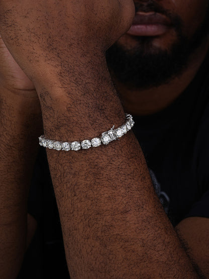 Big Boss MOISSANITE Tennis Bracelet Iced Out Huge Stones - 925 Silver - 8mm - 7-8.5"