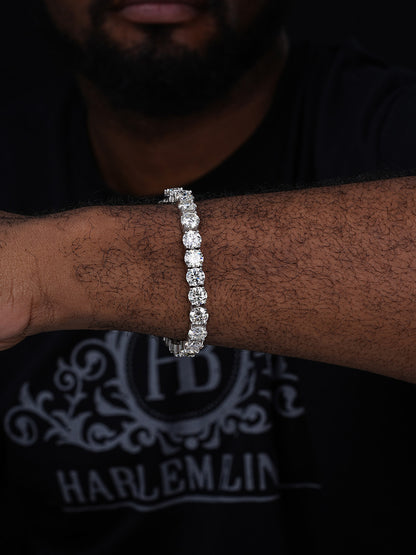 Big Boss MOISSANITE Tennis Bracelet Iced Out Huge Stones - 925 Silver - 8mm - 7-8.5"