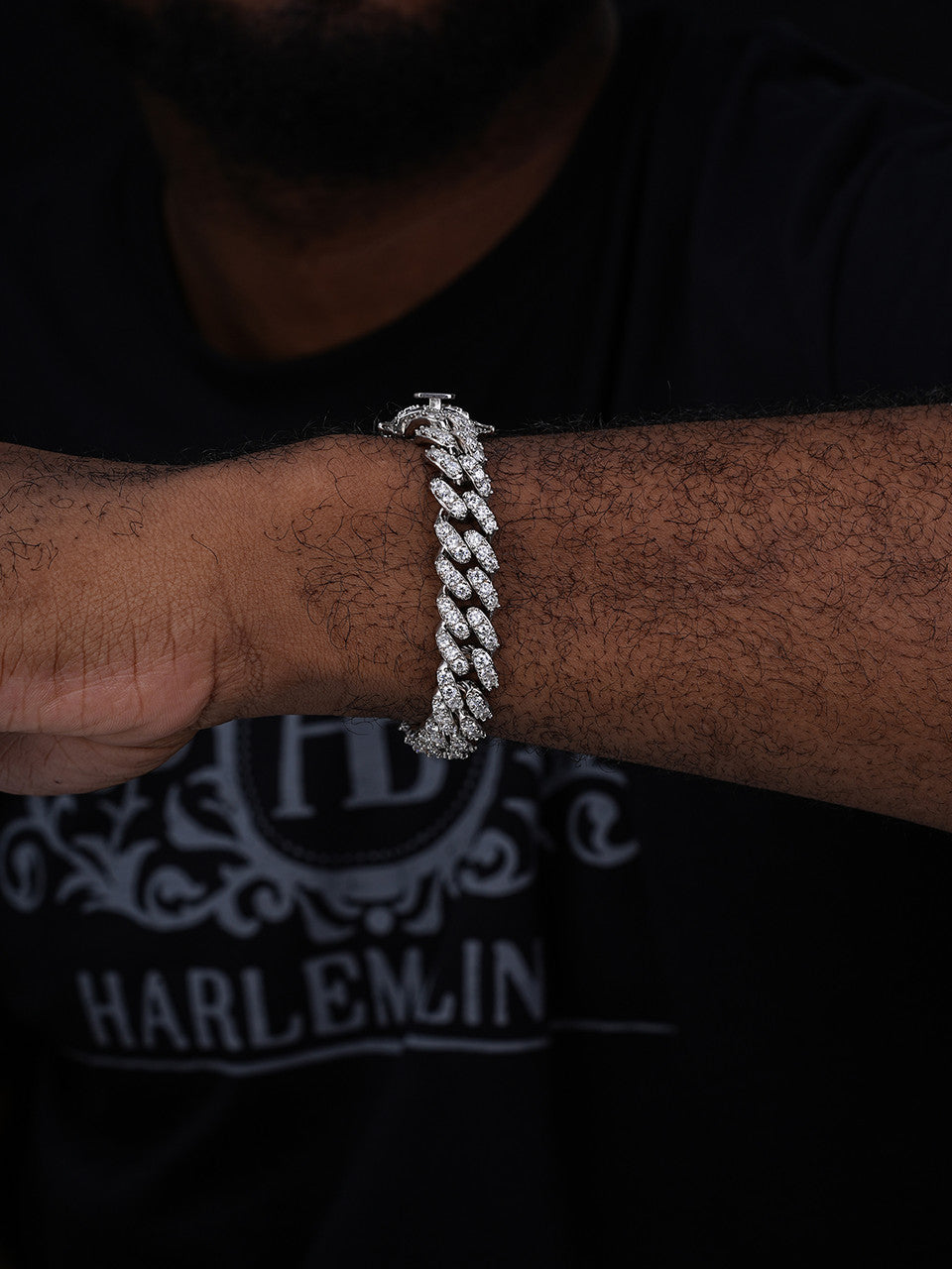 Big Stone Miami Cuban Link Bracelet Iced Out CZ Stones - 925 Silver - 12mm - 7"- 8.5"