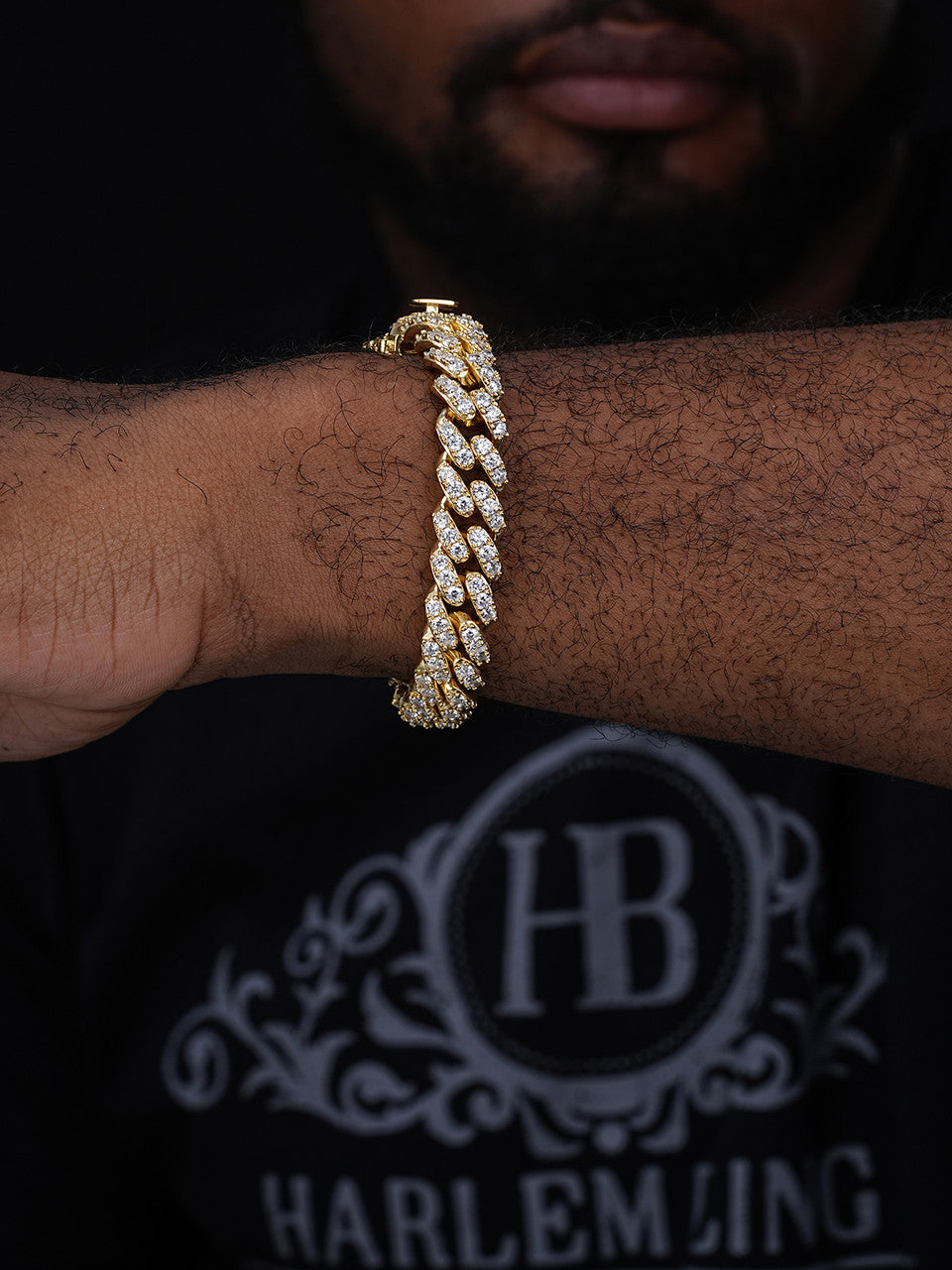 Big Stone Miami Cuban Link Bracelet Iced Out CZ Stones - 14k Gold Vermeil 925 Silver - 12mm - 7"-8"