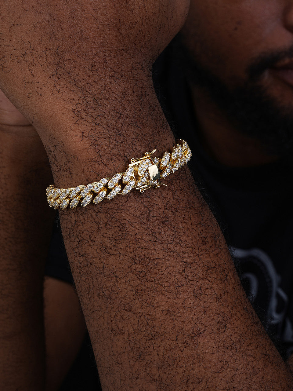 Big Stone Miami Cuban Link Bracelet Iced Out CZ Stones - 14k Gold Vermeil 925 Silver - 12mm - 7"-8"